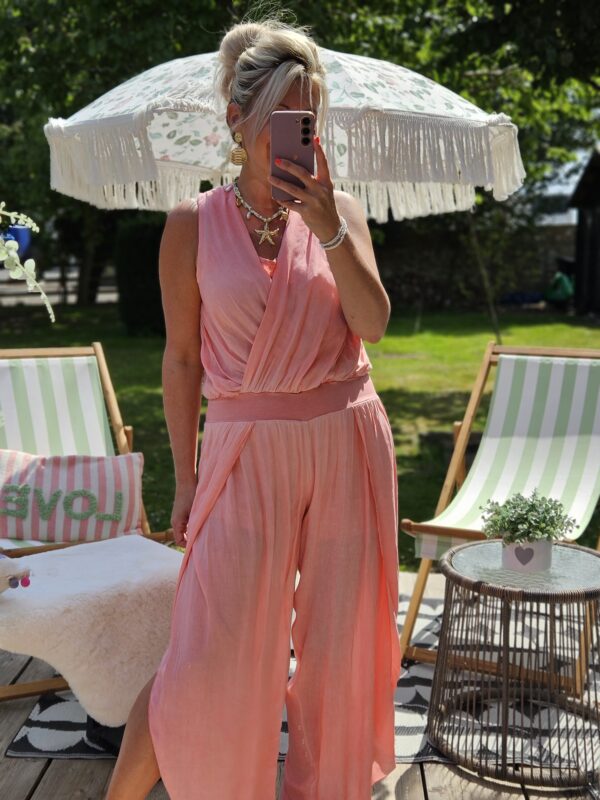 coral jumpsuit