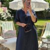 Mirelle linen dress navy