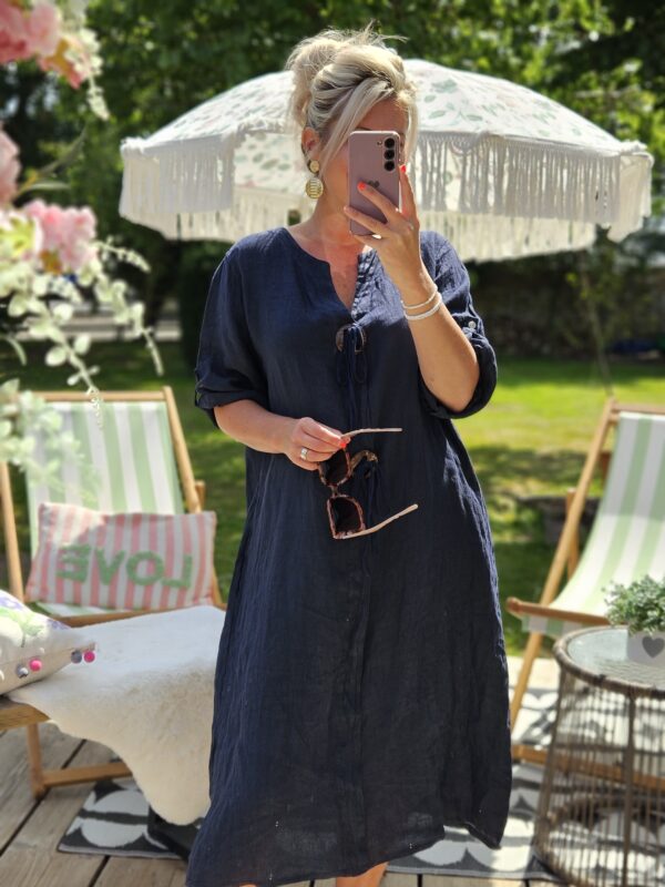 Mirelle linen dress navy