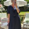 Mirelle linen dress navy