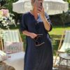 Mirelle linen dress navy