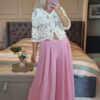 pink wide leg trousers
