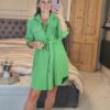 Green shirt dress