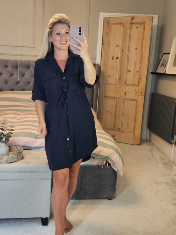 Navy shirt dress