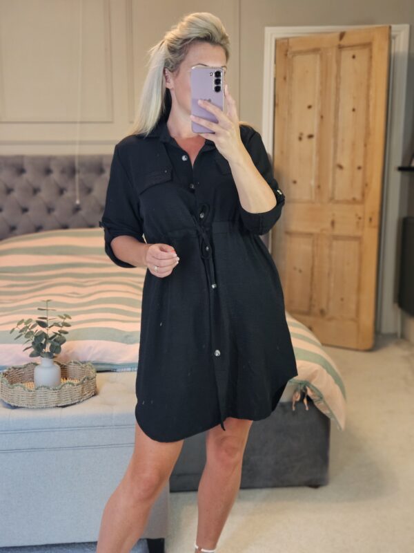 Black shirt dress