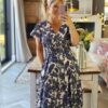 Patterned midi dress