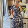 Patterned midi dress