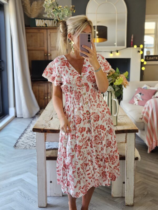 pink midi dress