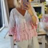 omre pink crochet cardigan