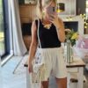 Button shorts ecru