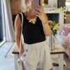 Button shorts ecru