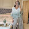 ombre crochet cardigan green