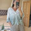 ombre crochet cardigan green