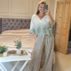 ombre crochet cardigan green