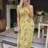 lime printed floral dress