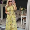 lime printed floral dress