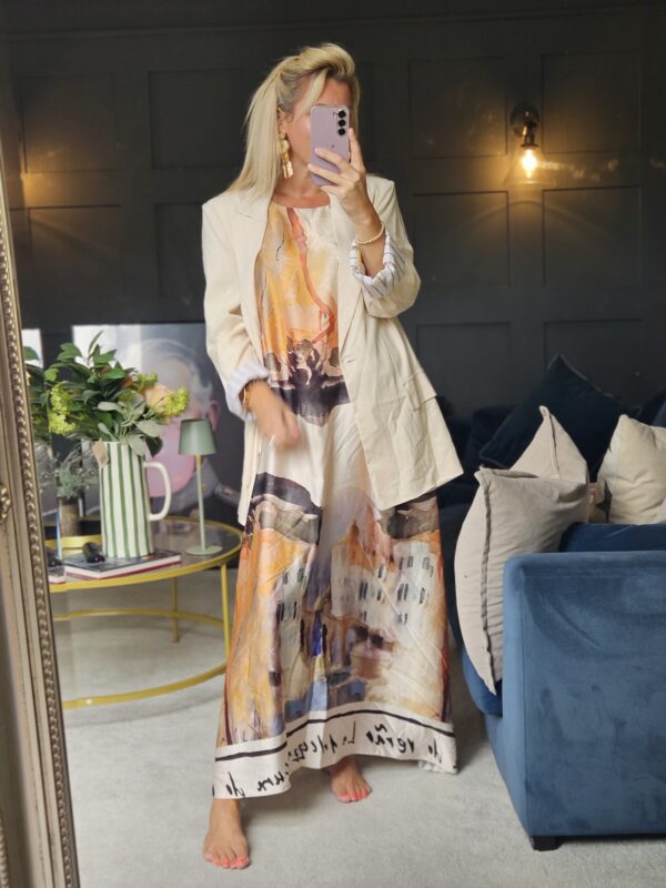 Beige linen blazer