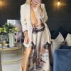 Beige linen blazer