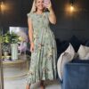 Printed dress khaki