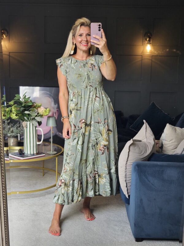 Printed dress khaki