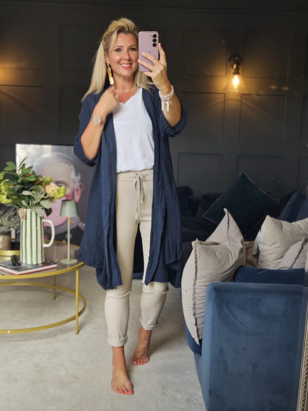 linen jacket navy