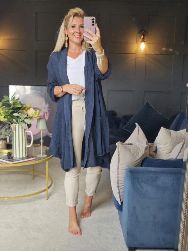 linen jacket navy