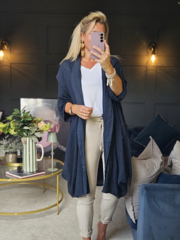linen jacket navy