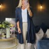 linen jacket navy