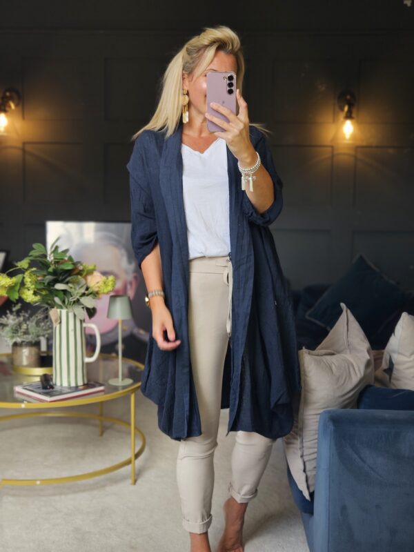 linen jacket navy