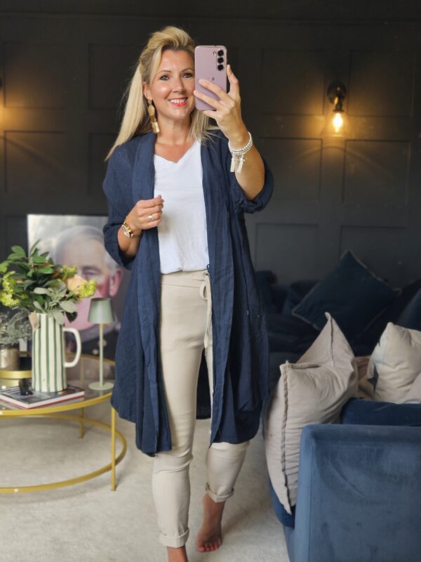 linen jacket navy