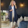 linen jacket navy