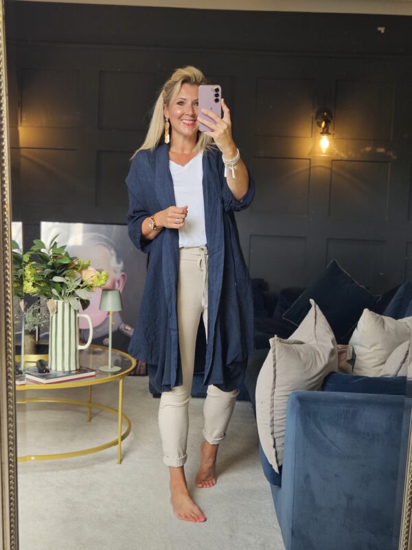 linen jacket navy