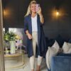 linen jacket navy