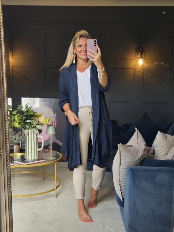 linen jacket navy