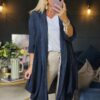 linen jacket navy