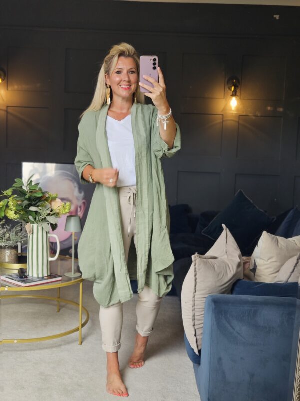 Linen jacket sage