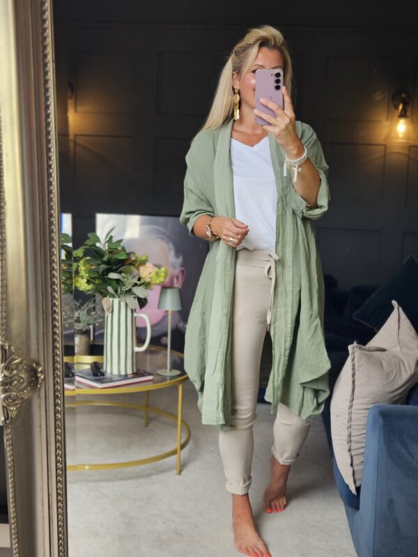 Linen jacket sage
