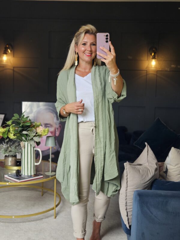 Linen jacket sage