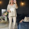 slim fit trousers beige