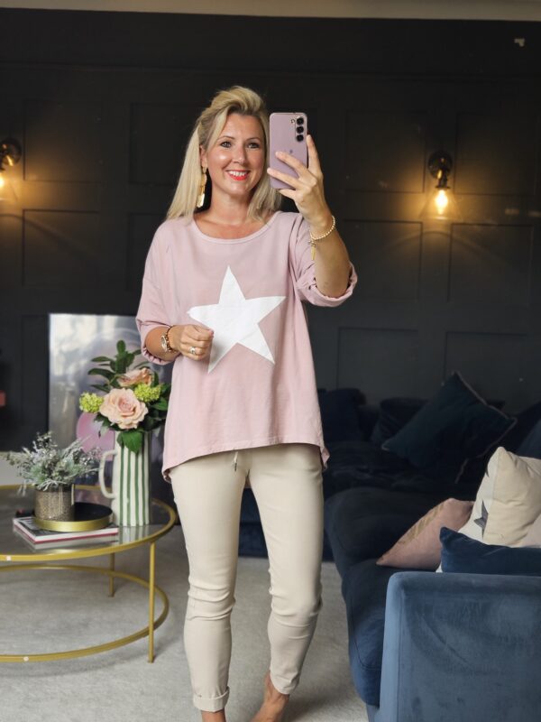 Blush pink star sweat