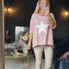 Blush pink star sweat