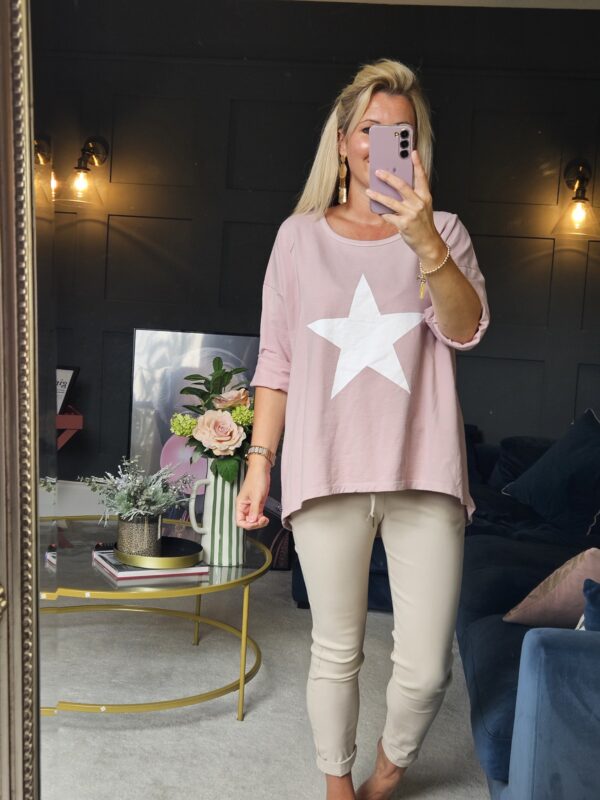 Blush pink star sweat