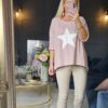Blush pink star sweat