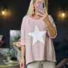 Blush pink star sweat