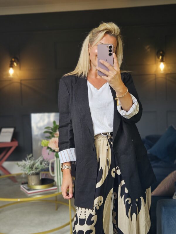 Black linen blazer