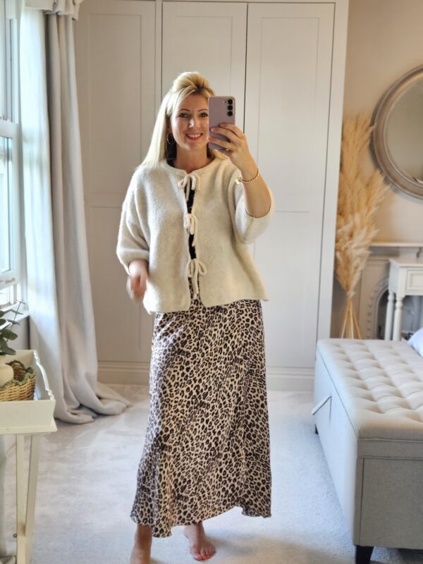 Ecru 3/4 sleeve cardigan