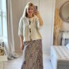 Ecru 3/4 sleeve cardigan