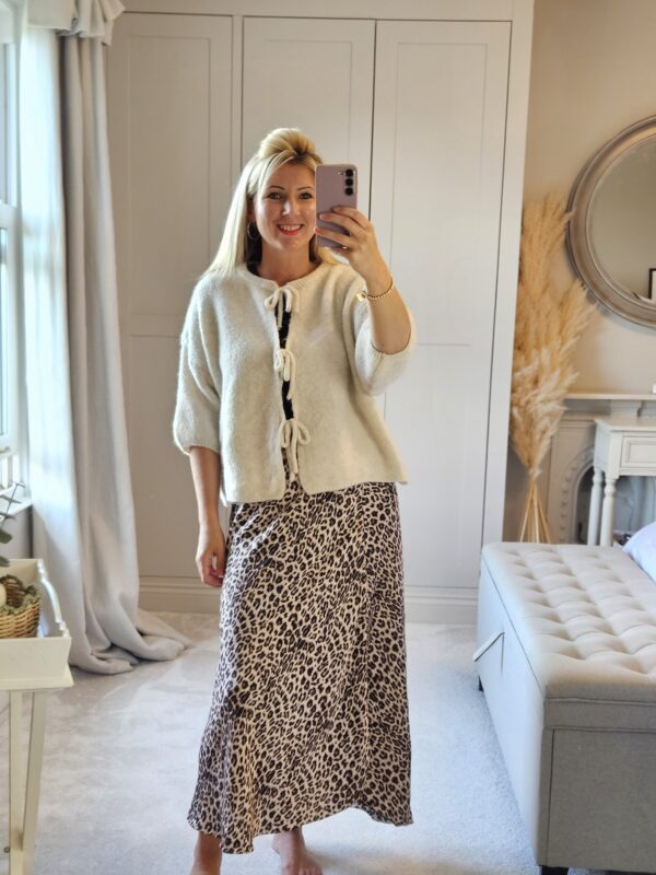 Ecru 3/4 sleeve cardigan