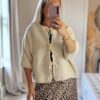 Ecru 3/4 sleeve cardigan