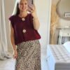 Burgundy sleeveless cardigan